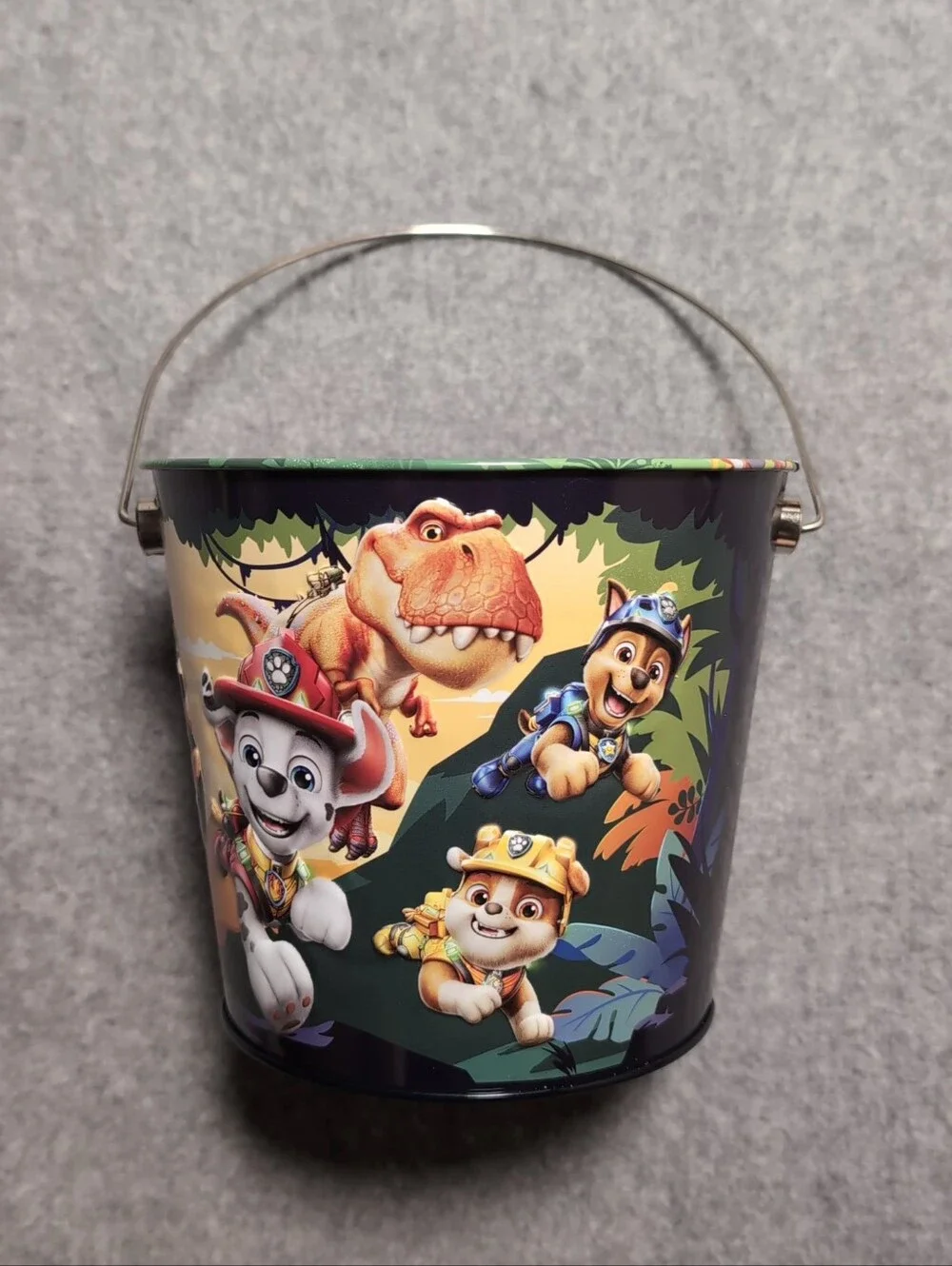 Paw Patrol Dino Movie Popcorn Halloween Metal Tin Bucket. 2026 64oz/1.8L